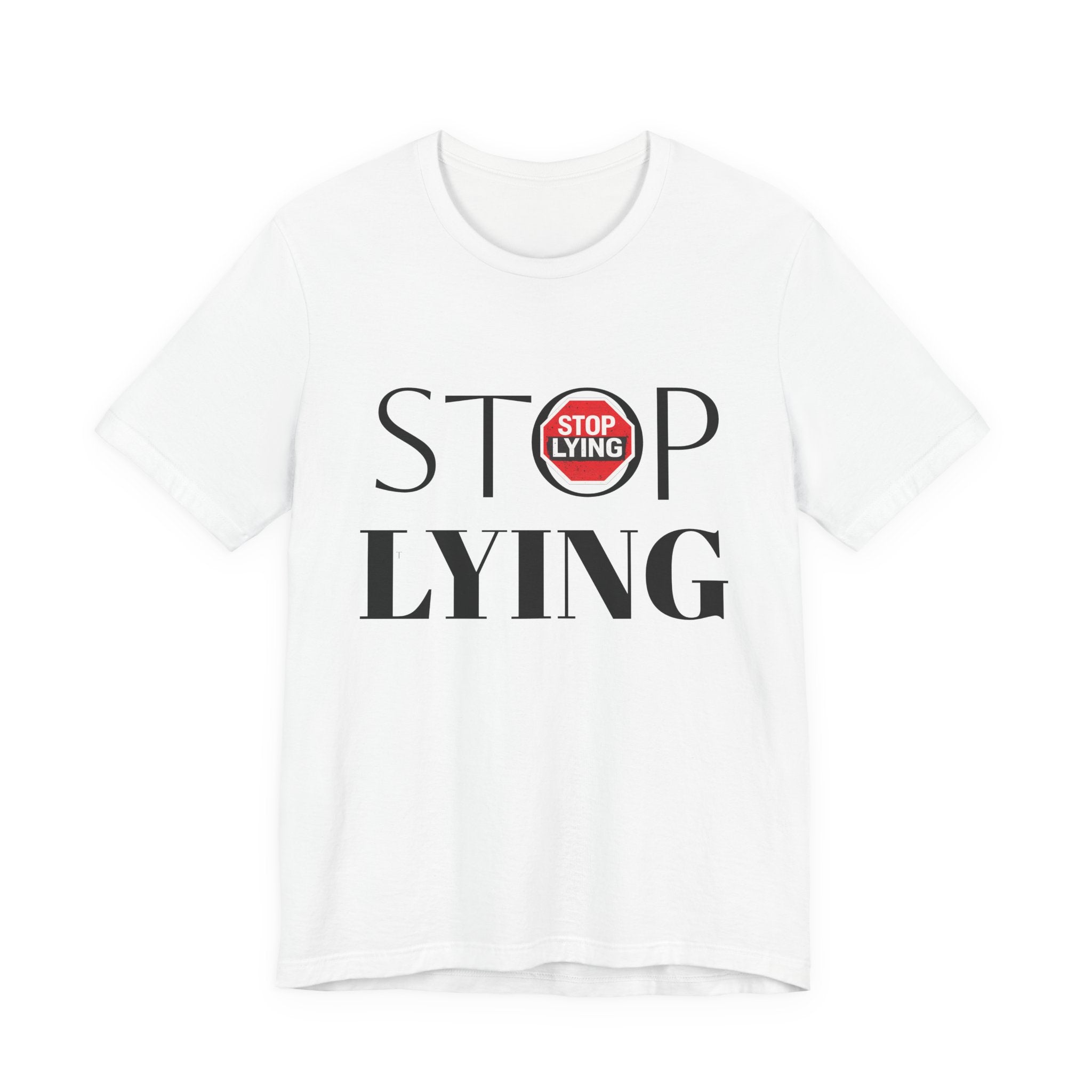 Stop Lying T-Shirt — Bold Statement Tee with Stop Sign Graphic
